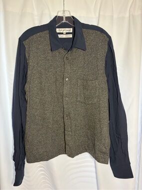 COMME DES GARÇONS Navy Blue Shirt with Grey Sweater Front size M
